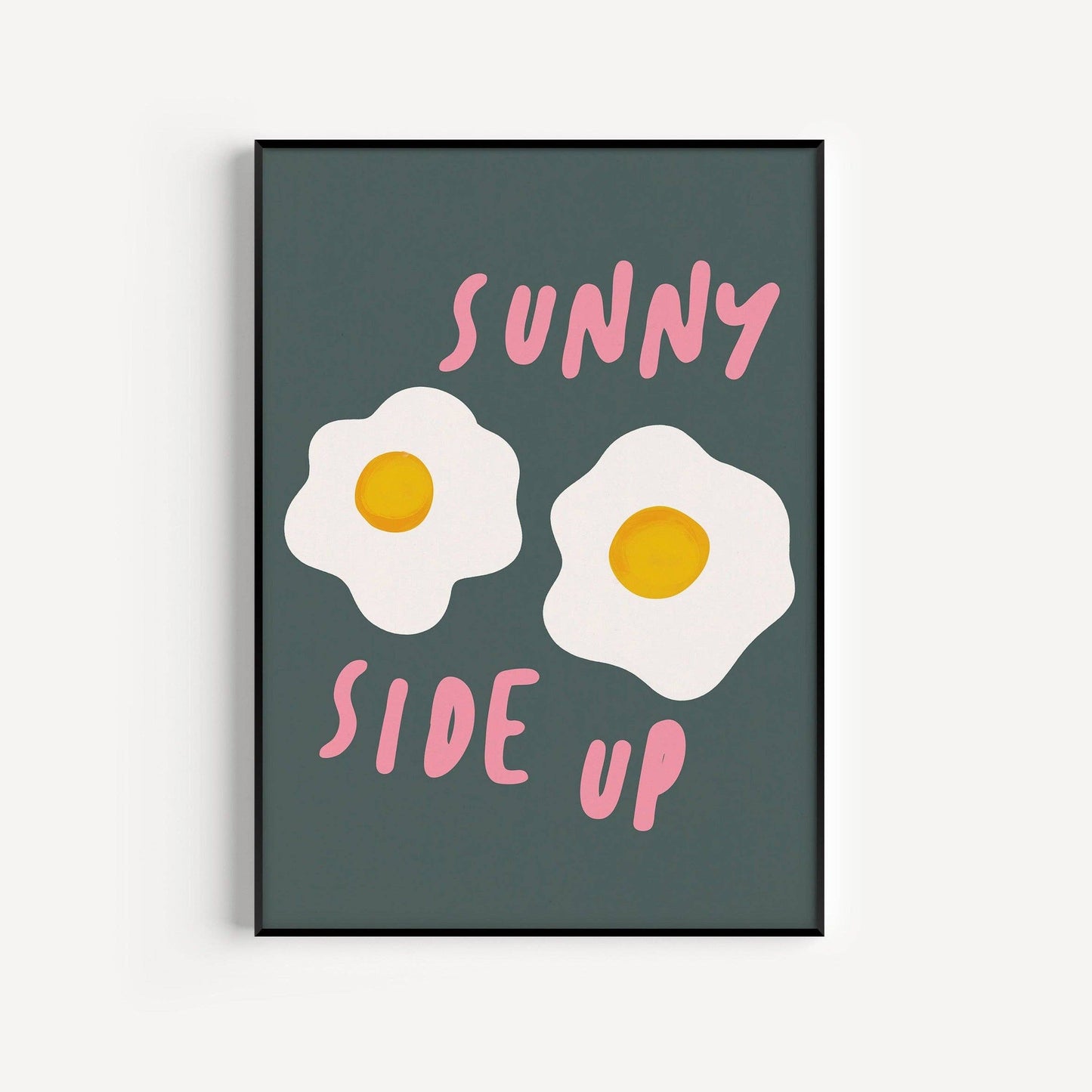 Twisted Rebel Designs - Sunny Side Up Print: Dark Blue / A5 / Unframed