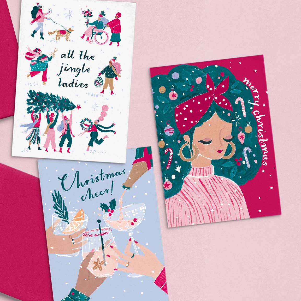 Sister Paper Co. - Jingle Ladies Christmas Card | Holiday Cards | Xmas Cards EVX02