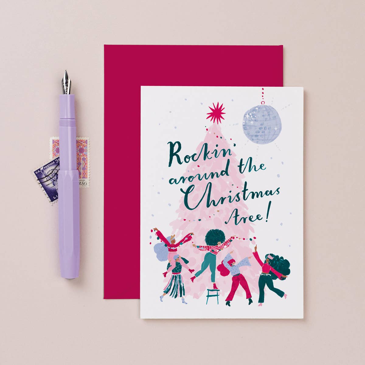 Sister Paper Co. - Rockin' Christmas Tree Card | Christmas Cards | Holiday Card EVX04