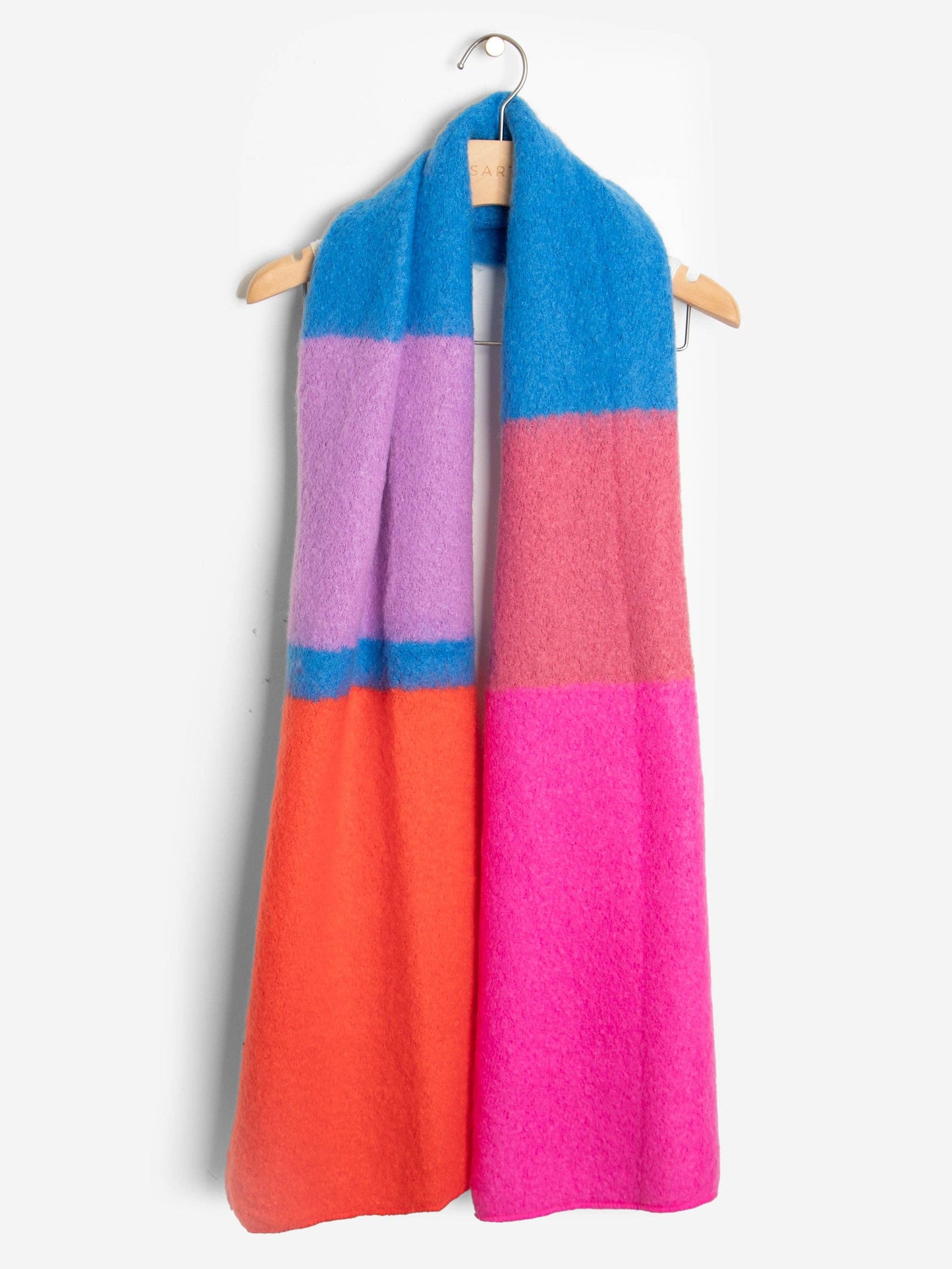 Sarta Accessories - Honor Heavyweight Scarf - Fuchsia Blue, Large Colourblock: One-size