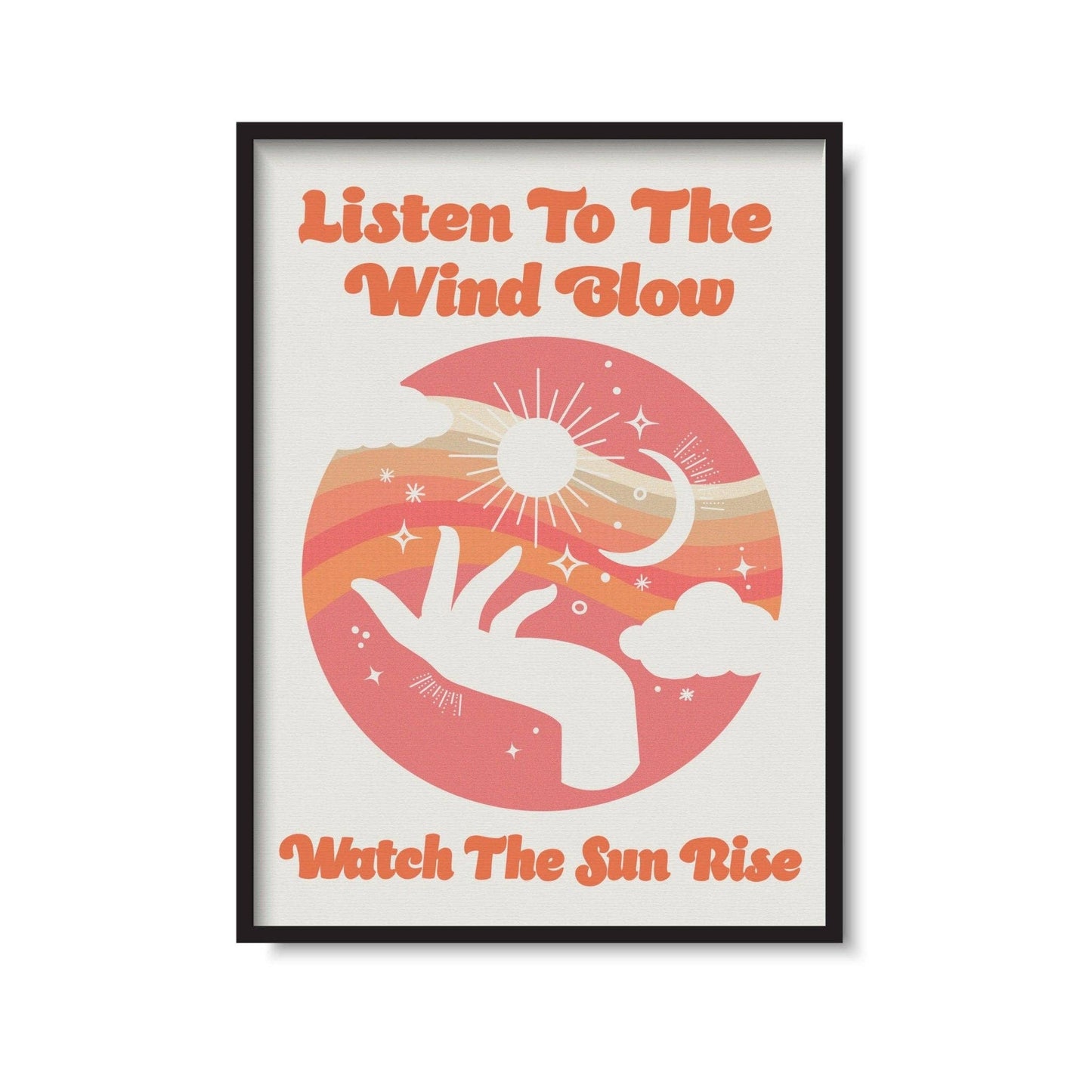 Twisted Rebel Designs - Listen To The Wind Blow Music Print: A5 / Black and Orange