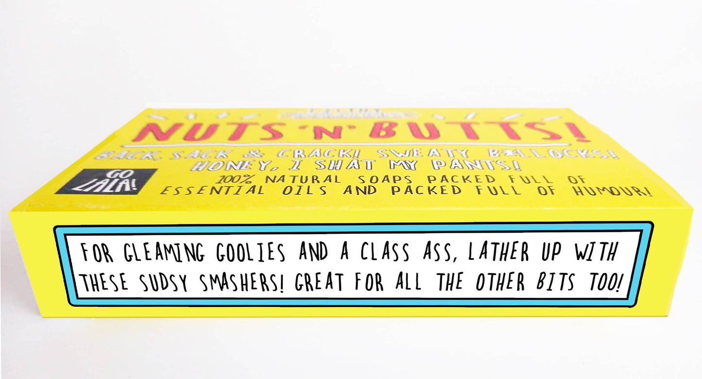 Go La La - Nuts 'n' Butts Gift Set of 3 Funny Soaps Award Winning