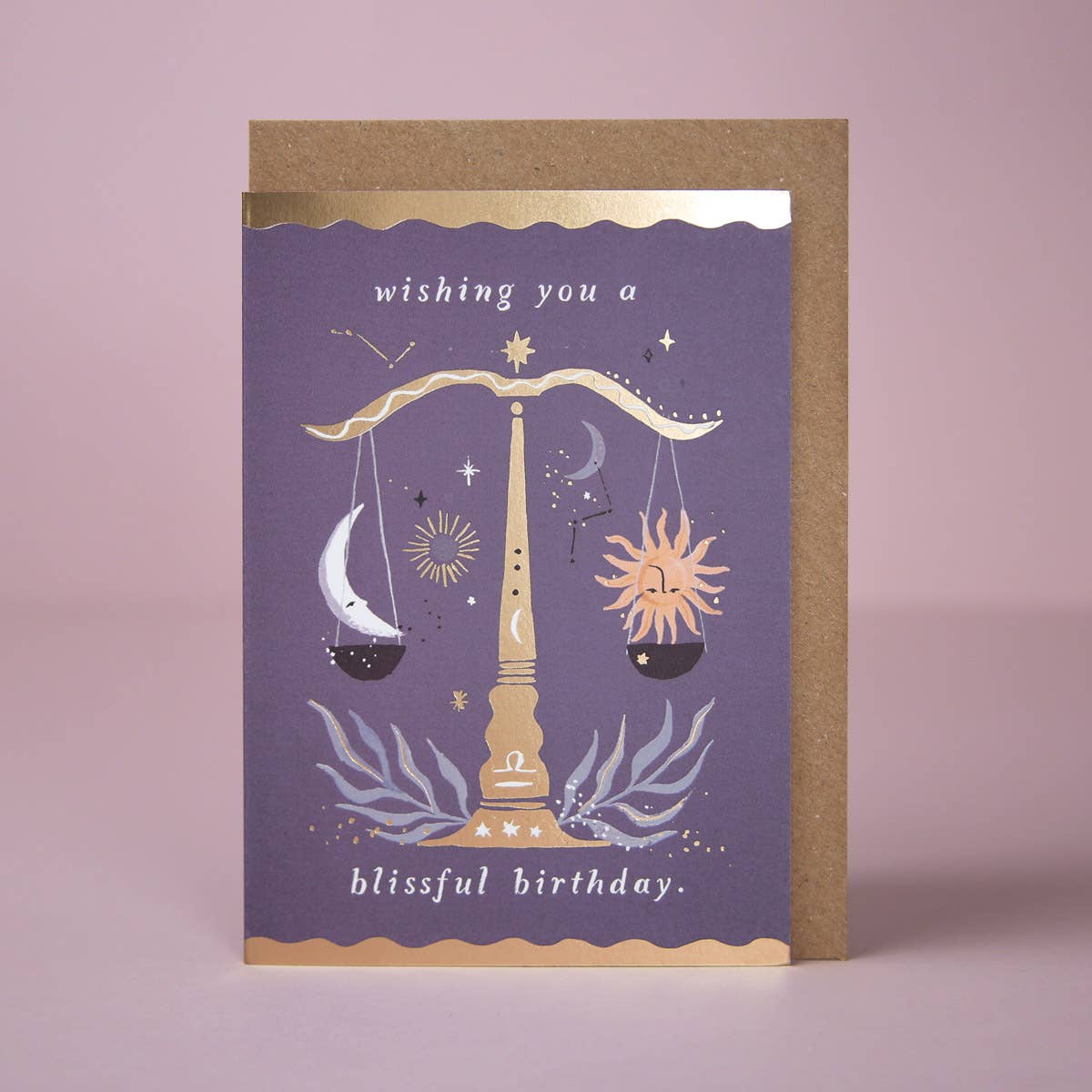 Sister Paper Co. - Scales Zodiac Birthday Card | Libra Star Sign Cards | Libra ZDC01