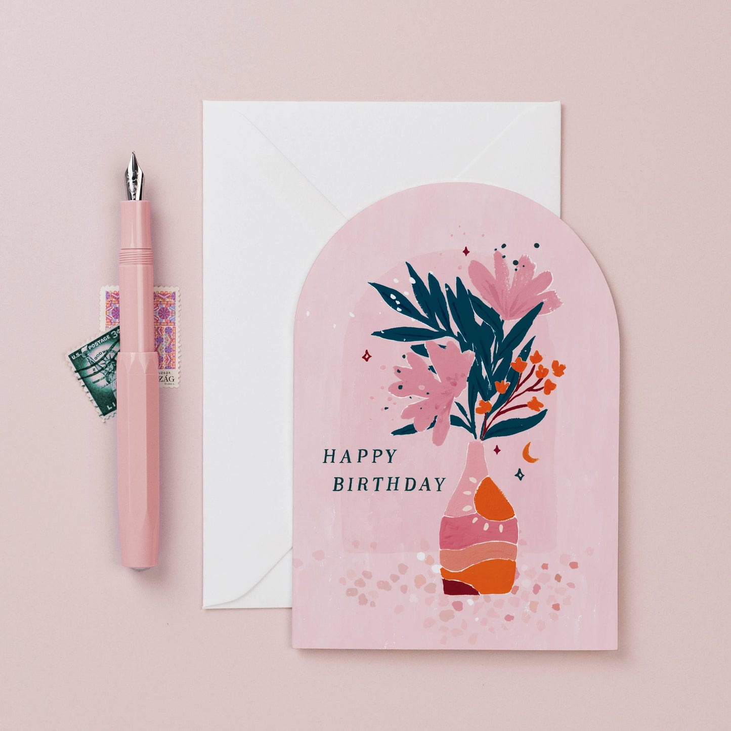 Sister Paper Co. - Vase Birthday Card | Floral Birthday Card | Flowers Cards NVC03