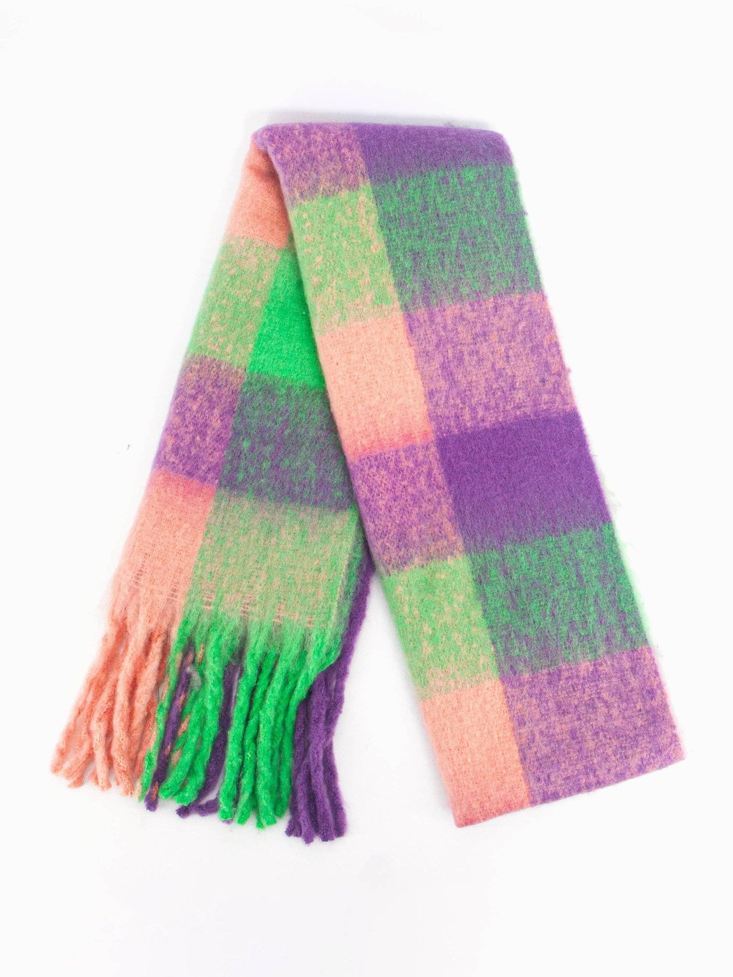 Sarta Accessories - Sara Heavyweight Scarf - Purple/Green, Check: One-size