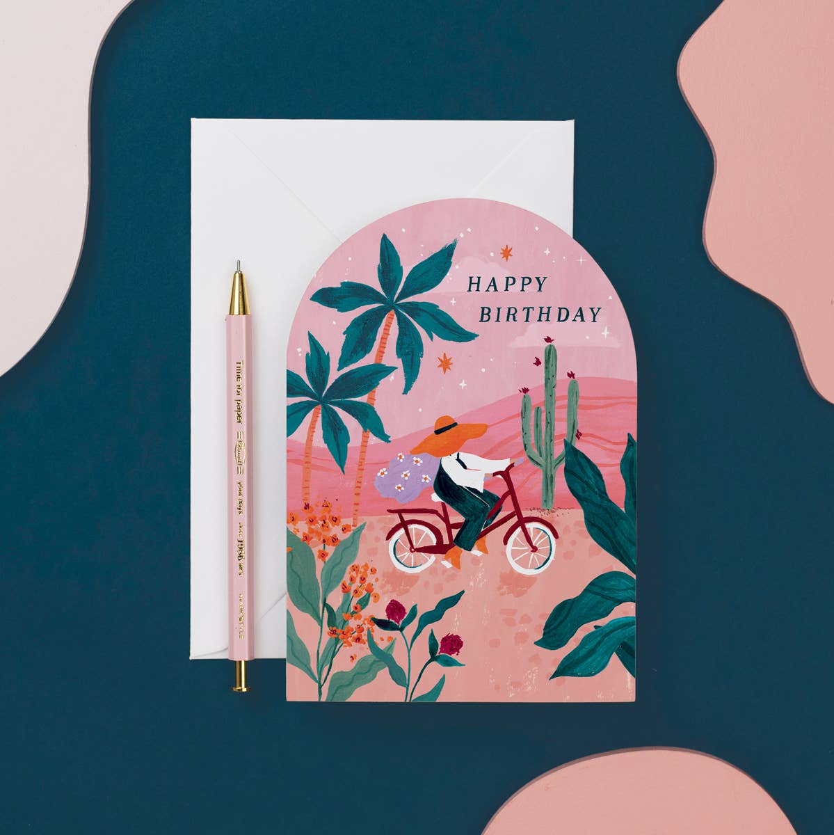 Sister Paper Co. - Sunset Bike Birthday Card | Female Birthday Card | Bohemian NVC02