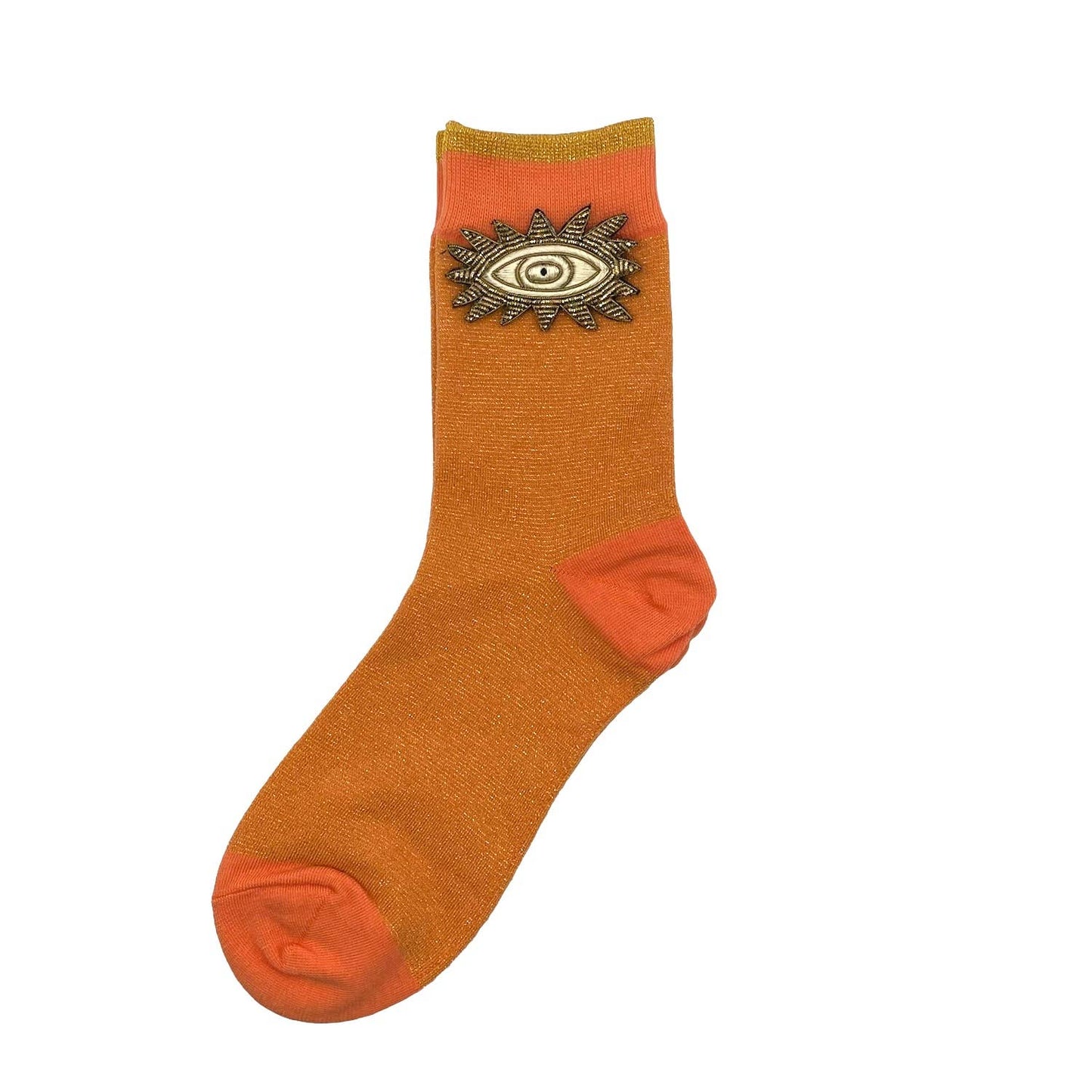 Sixton London - Tokyo socks with eclectic beaded pins: Teal/ Shell