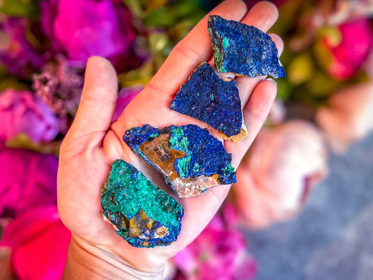 Raw Azurite Clusters from Morocco: 25-49 grams