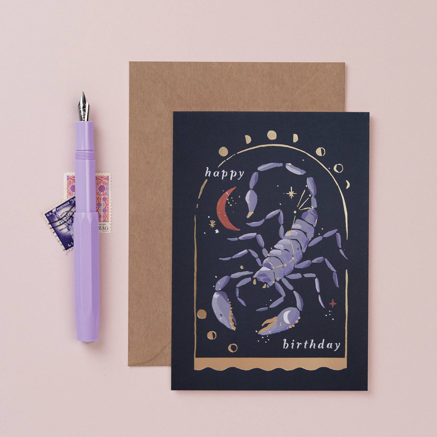 Sister Paper Co. - Scorpion Zodiac Birthday Card | Scorpio Star Sign Cards ZDC12