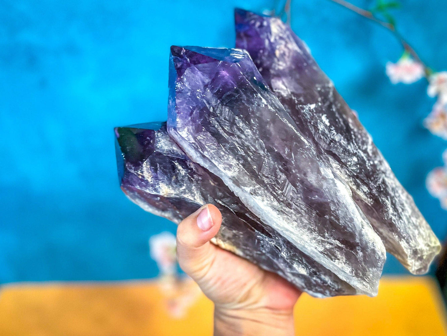 HUGE AMETHYST Spears, Bahia Amethyst crystals: 500-599g