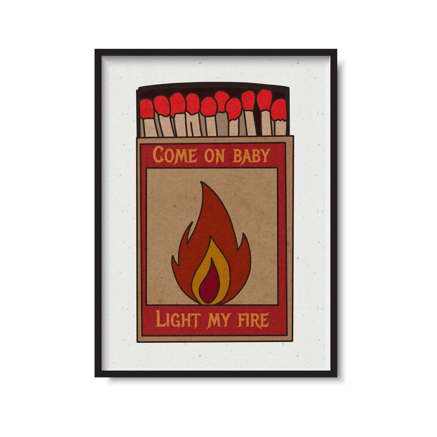 Twisted Rebel Designs - 'Light My Fire' Retro Print: A5