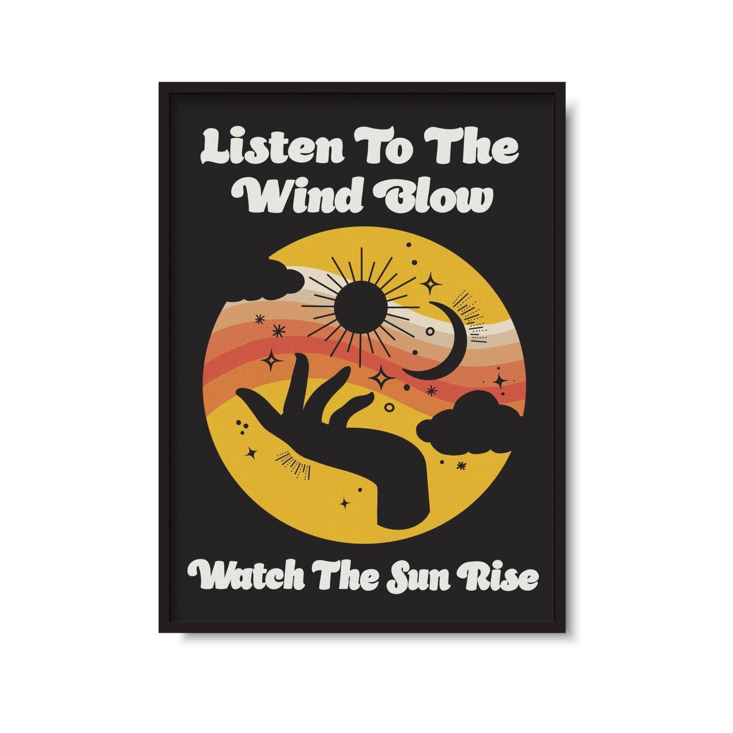 Twisted Rebel Designs - Listen To The Wind Blow Music Print: A5 / Black and Orange