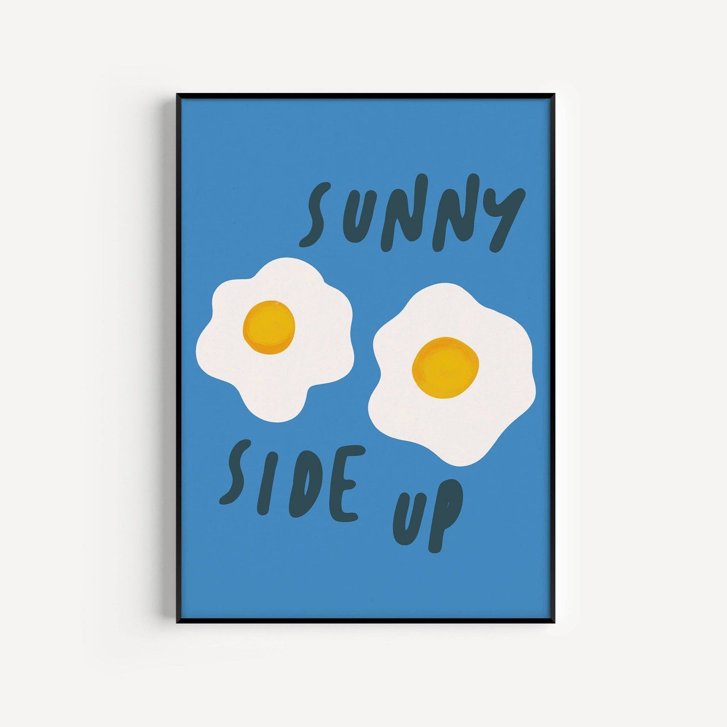 Twisted Rebel Designs - Sunny Side Up Print: Dark Blue / A5 / Unframed