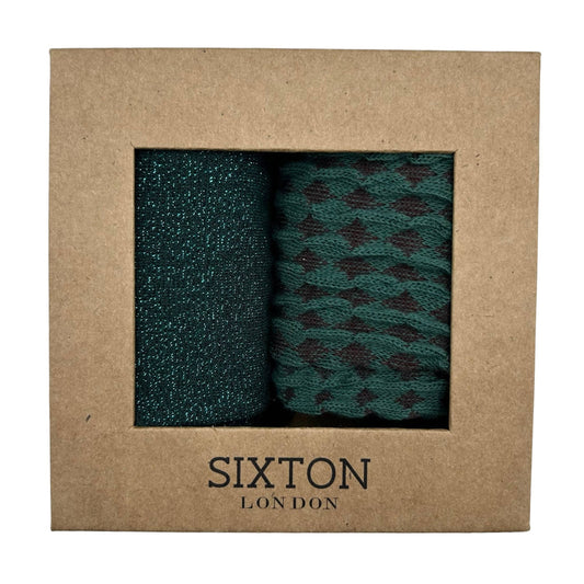 Sixton London - Teal Tokyo and Estoril sock box duo