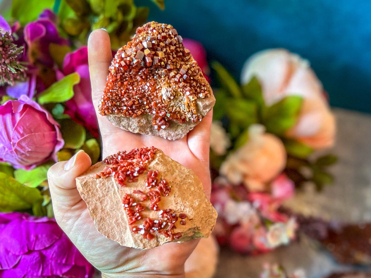 Vanadinite Cluster Specimens: 25-49 grams