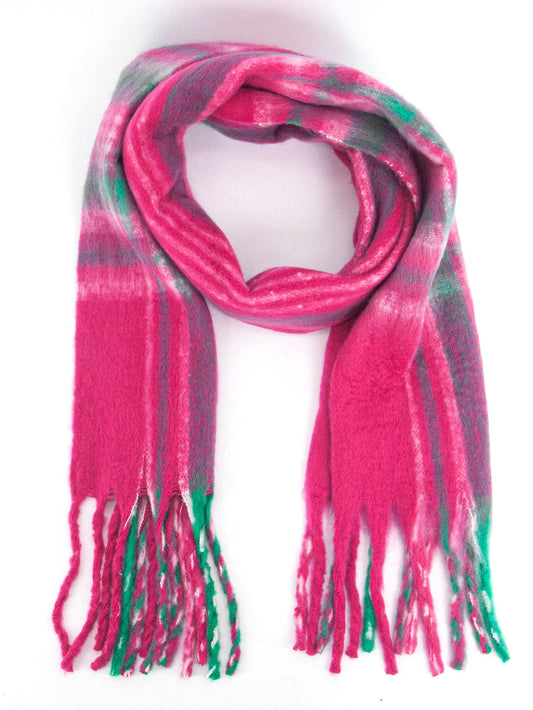 Sarta Accessories - Amy Heavyweight Scarf - Fuchsia, Traditional Check: One-size