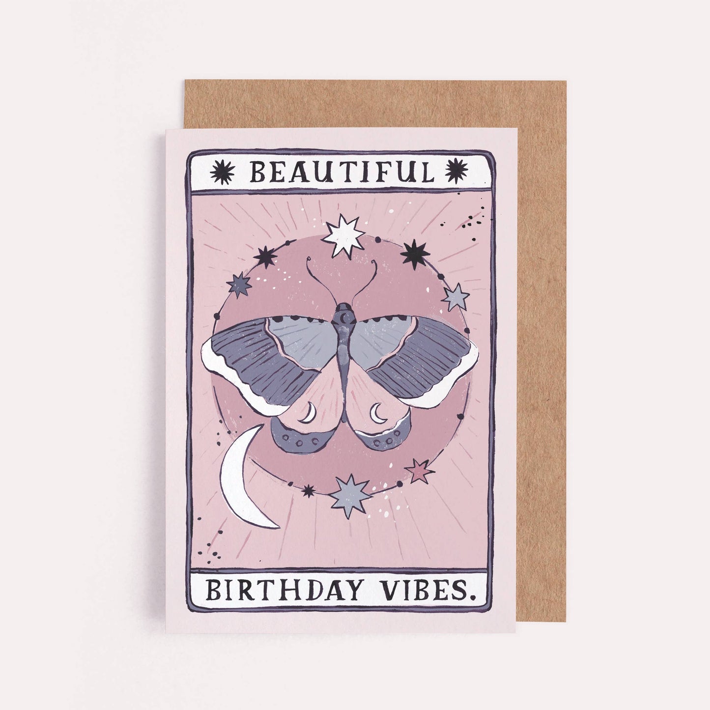 Sister Paper Co. - Moth Birthday Vibes Card | Birthday Card | Tarot Cards TAC16