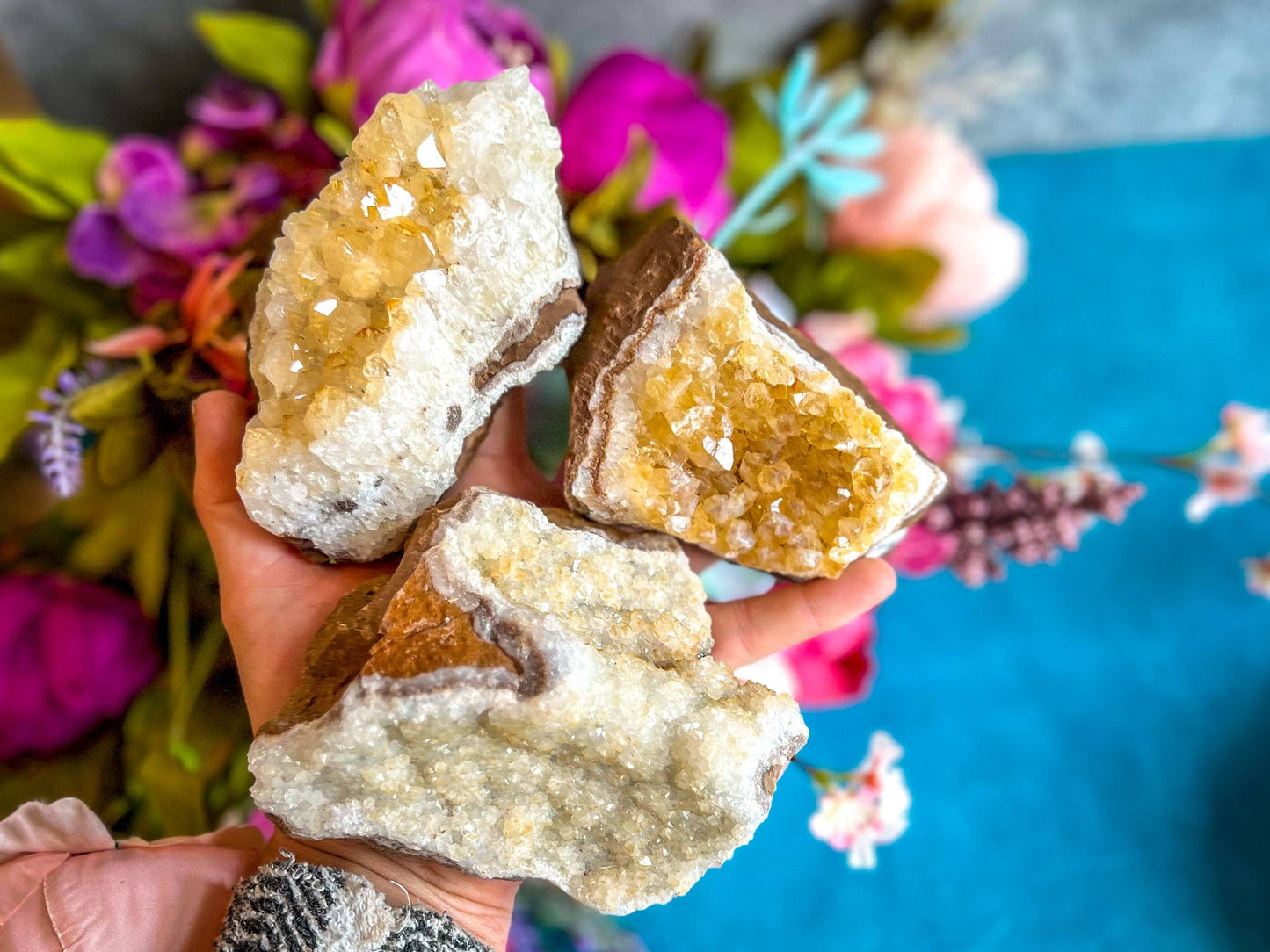 Raw Citrine Clusters up to 1 Lb!: 50-99 grams