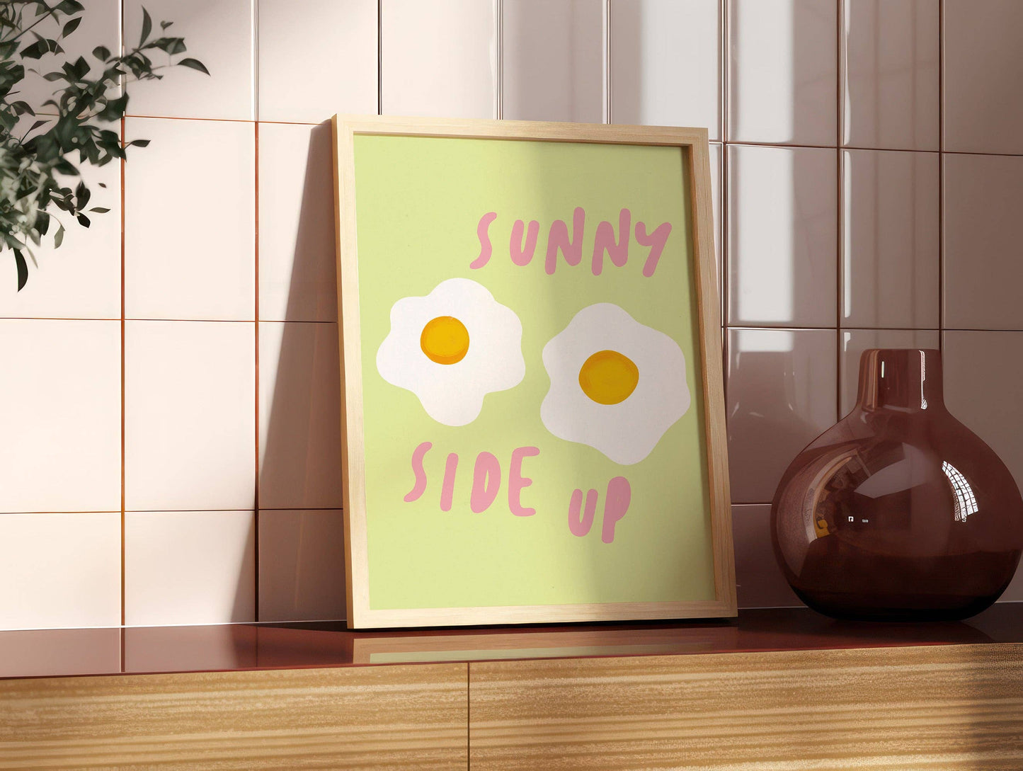 Twisted Rebel Designs - Sunny Side Up Print: Dark Blue / A5 / Unframed