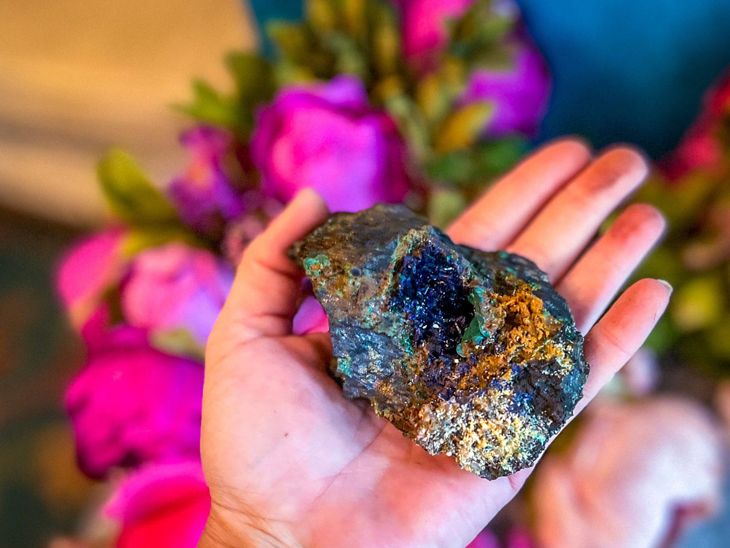 Raw Azurite Clusters from Morocco: 25-49 grams