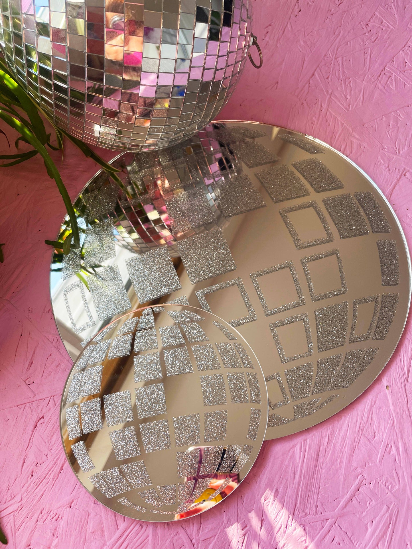 Printed Weird - Retro Disco Ball Mini Mirror: Silver Glitter