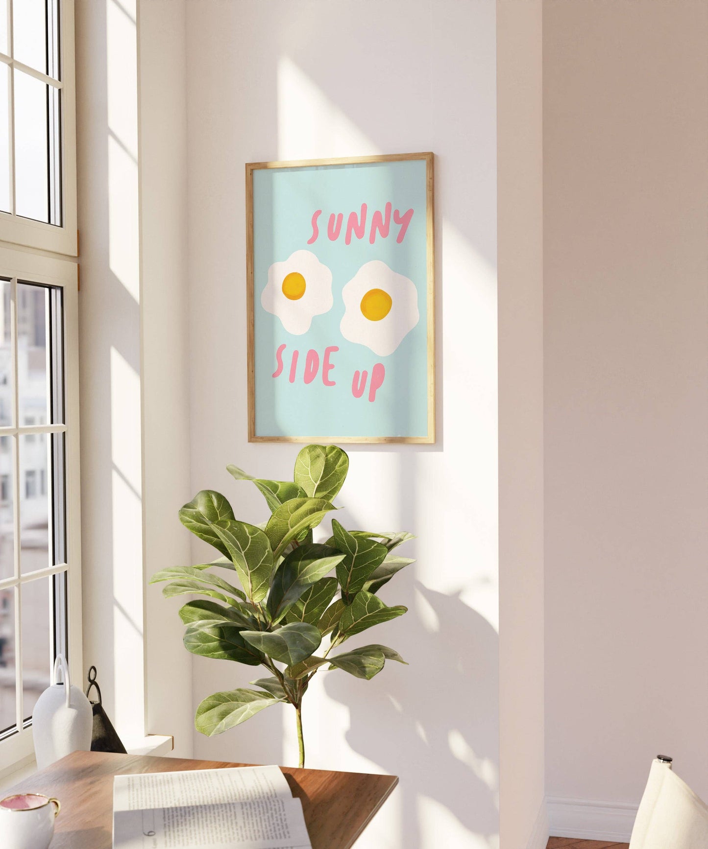 Twisted Rebel Designs - Sunny Side Up Print: Dark Blue / A5 / Unframed