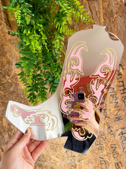 Printed Weird - Retro Cowboy Boot Mirror