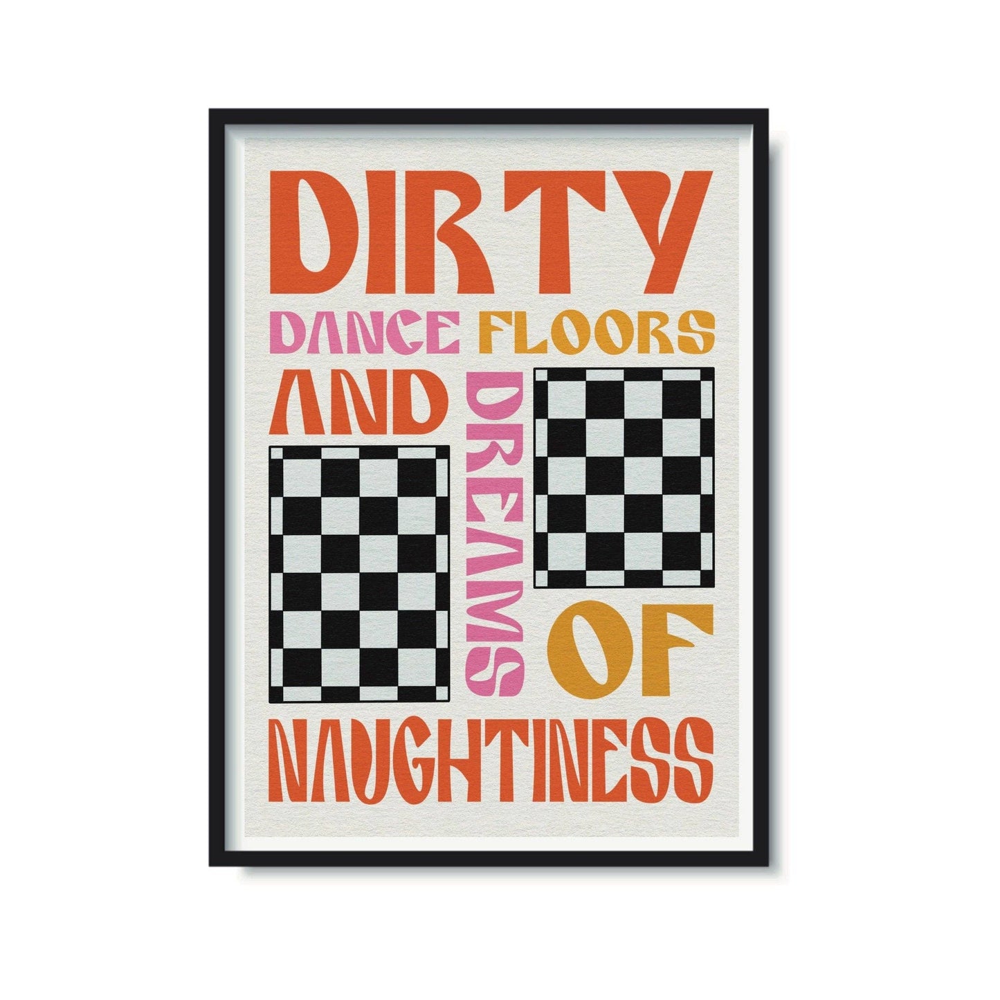 Twisted Rebel Designs - 'Dirty Dance Floors' Print: Black & Orange & Pink / A5