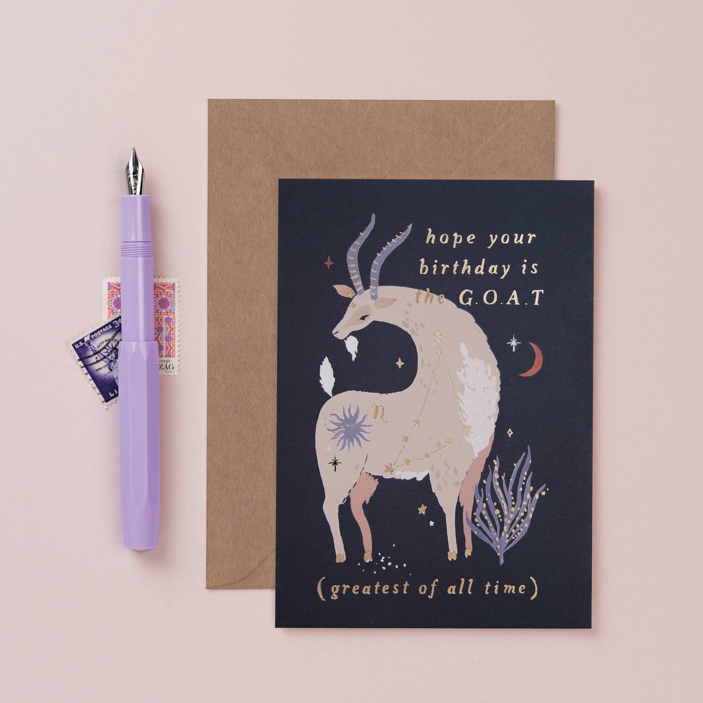 Sister Paper Co. - Goat Zodiac Birthday Card | Capricorn Star Sign Cards ZDC08