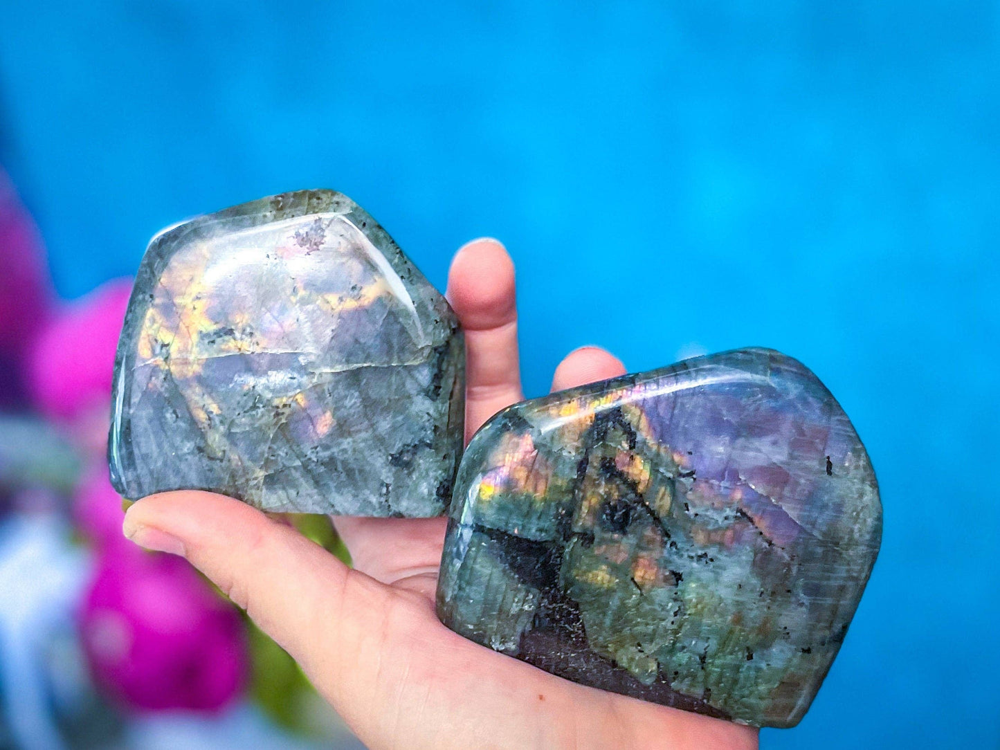 Purple Labradorite crystal Freeform, Rainbow Labradorite, Wh: 250-299g