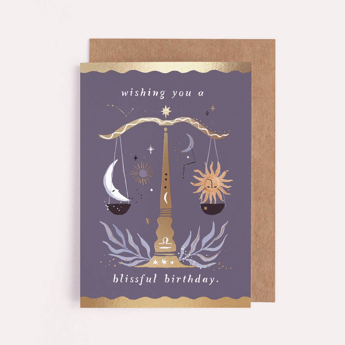 Sister Paper Co. - Scales Zodiac Birthday Card | Libra Star Sign Cards | Libra ZDC01