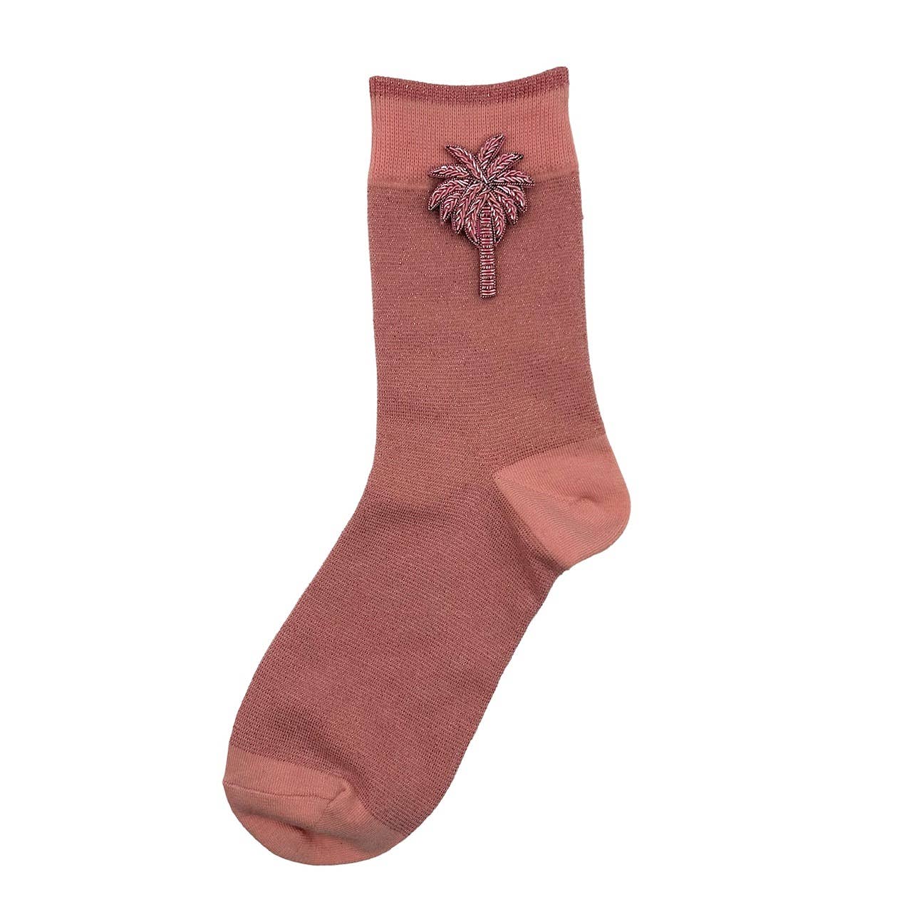 Sixton London - Tokyo socks with eclectic  pins: Bright pink golden eye