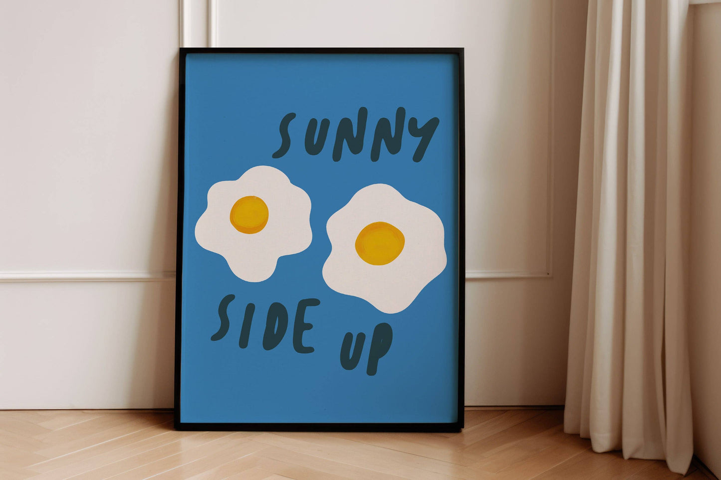 Twisted Rebel Designs - Sunny Side Up Print: Dark Blue / A5 / Unframed