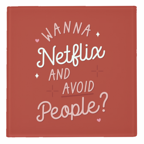 ART WOW - Coasters 'Netflix and chill print': Cork