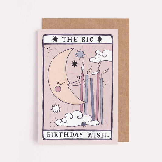 Sister Paper Co. - Tarot Moon Birthday Card | Unisex Birthday Card | Moon Tarot TAC20