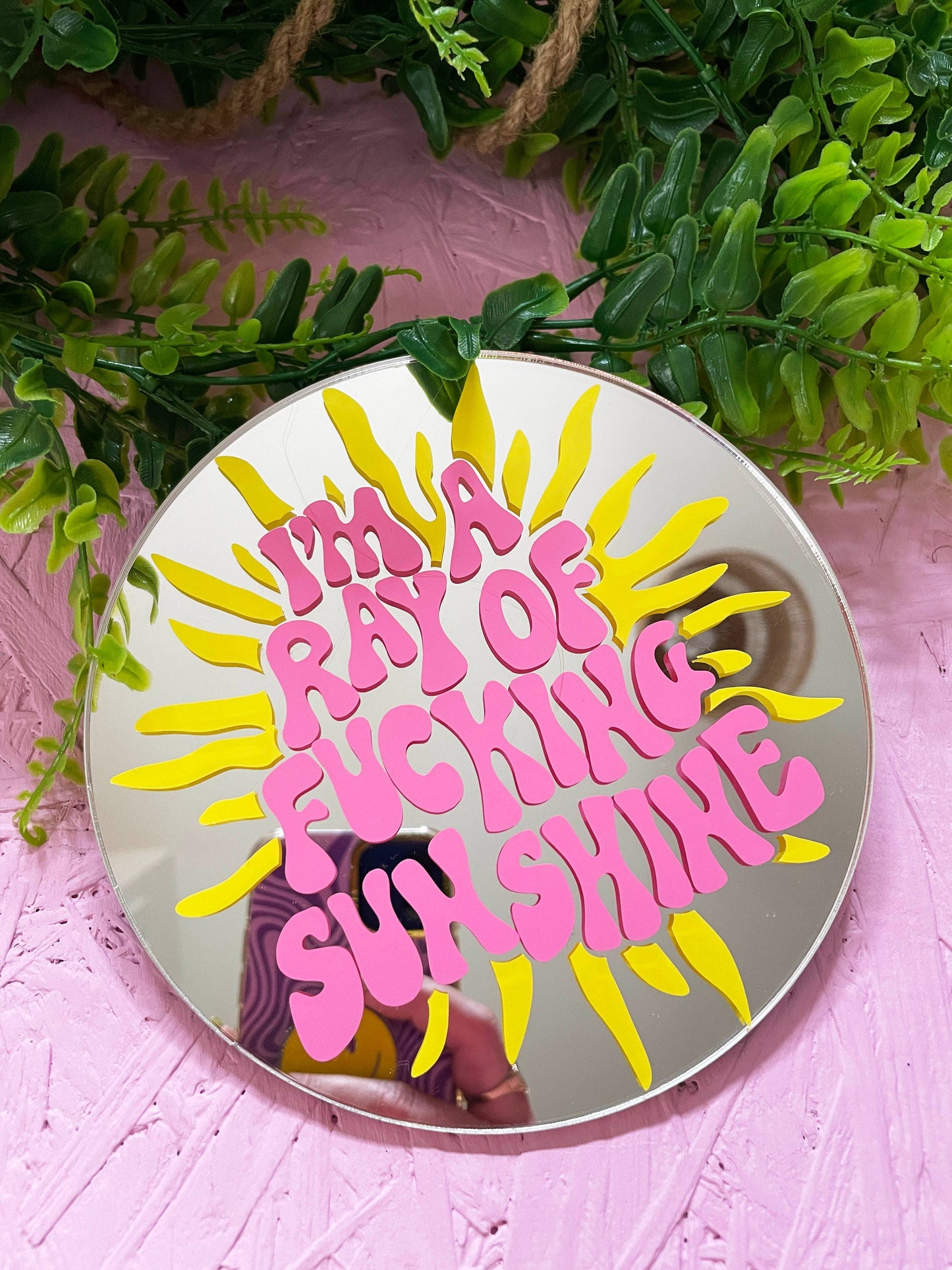 Printed Weird - Ray Of Fucking Sunshine Disc Mirror