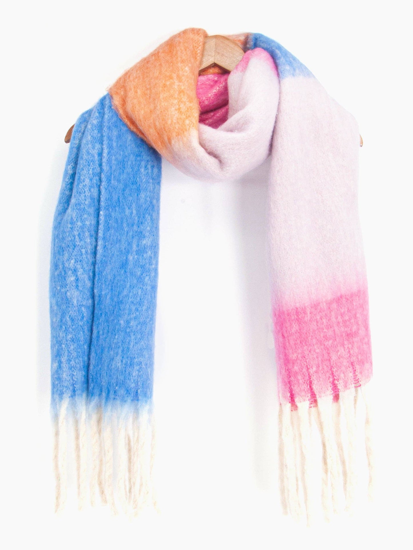 Sarta Accessories - Isa Heavyweight Scarf - Blue/Pink, Colour Block: One-size