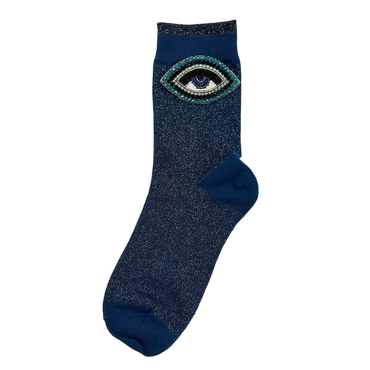 Sixton London - Tokyo socks with eclectic  pins: Turquoise Turquoise eye