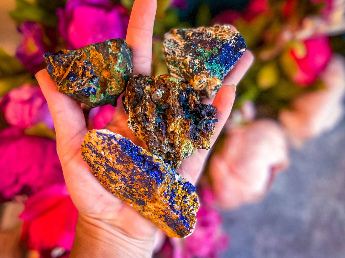 Raw Azurite Clusters from Morocco: 25-49 grams