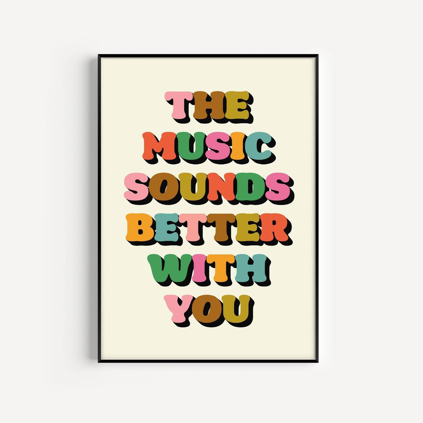 Twisted Rebel Designs - The Music Sounds Better With You Print: Multi with Blue / A5 / Unframed