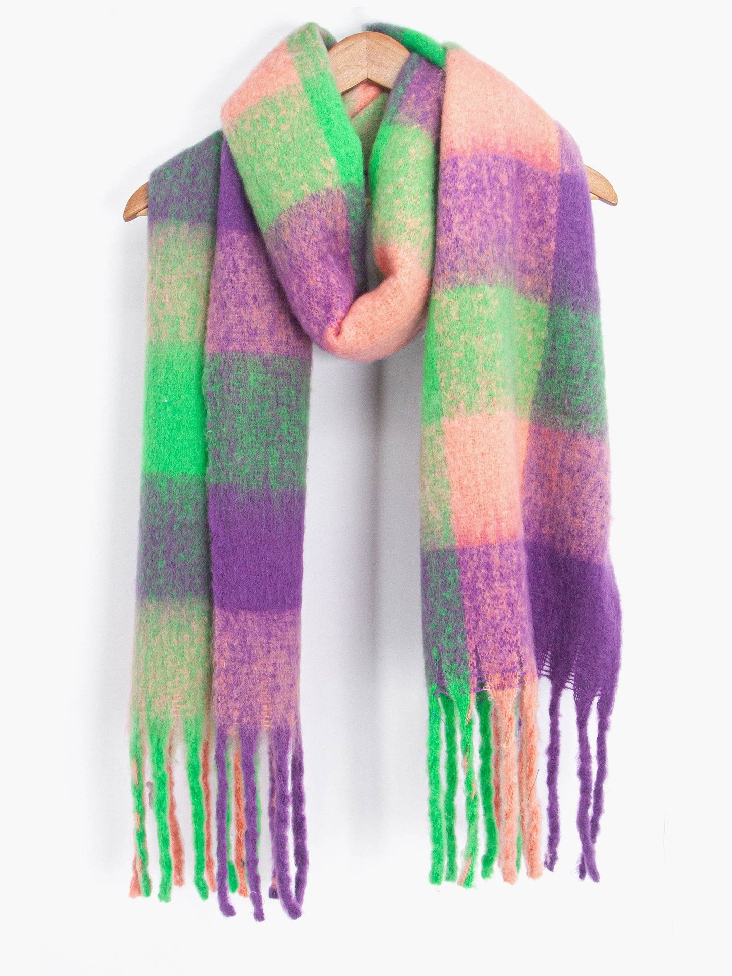 Sarta Accessories - Sara Heavyweight Scarf - Purple/Green, Check: One-size