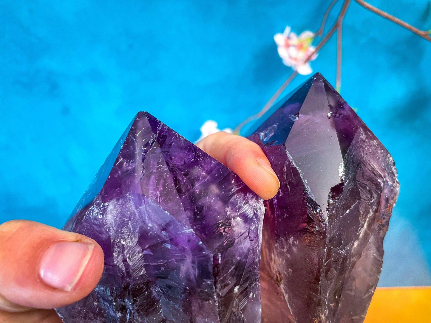 HUGE AMETHYST Spears, Bahia Amethyst crystals: 500-599g