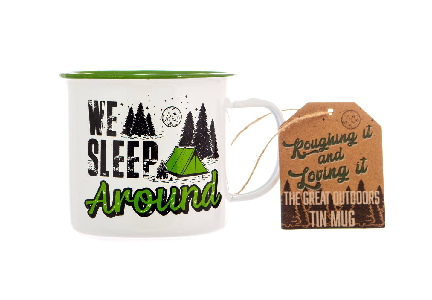 Boxer Gifts - We Sleep Around' Camping Mug - Tin Travel Mug - Travel Gifts