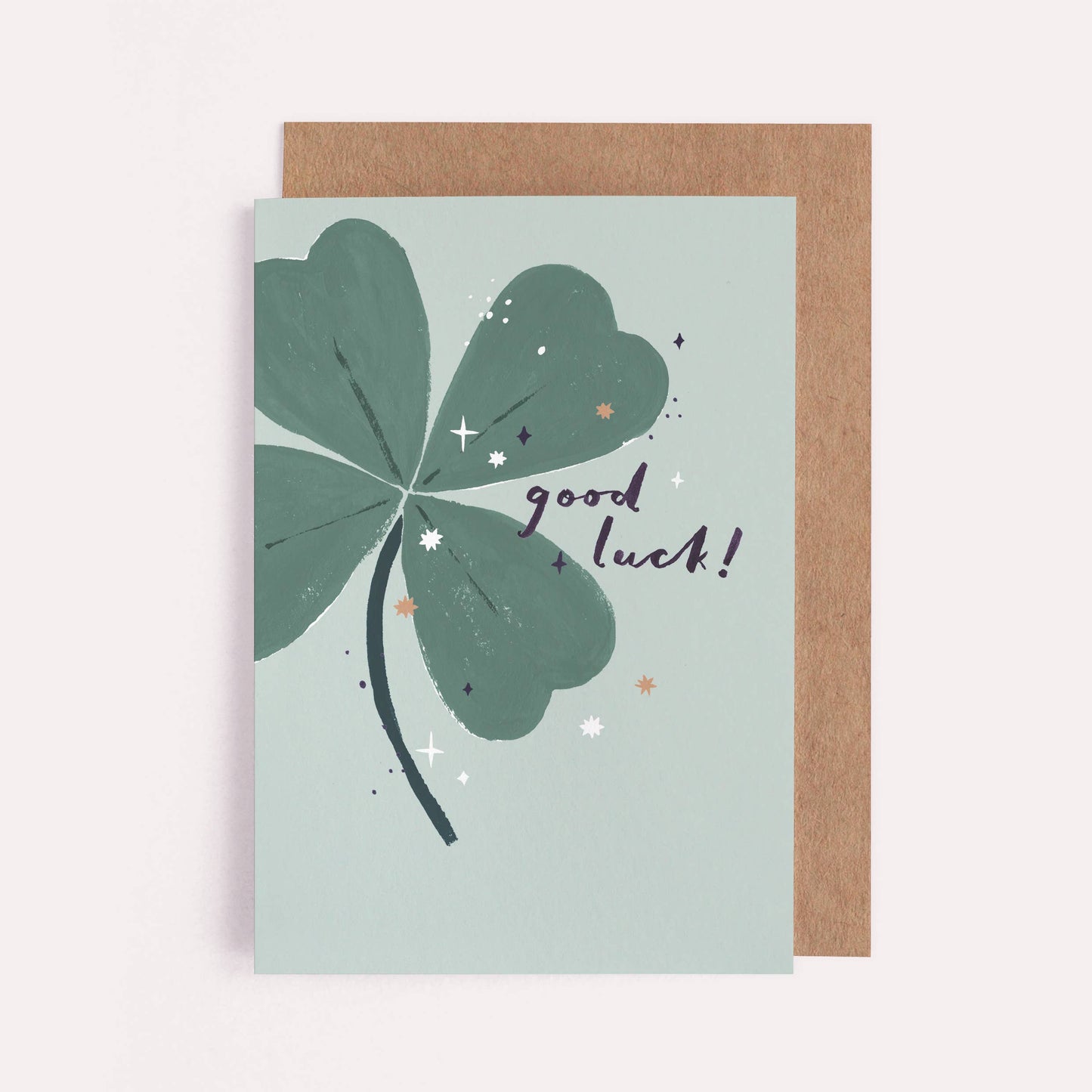 Sister Paper Co. - Clover Good Luck Card | Four Leaf Clover | Greeting Cards SLC09