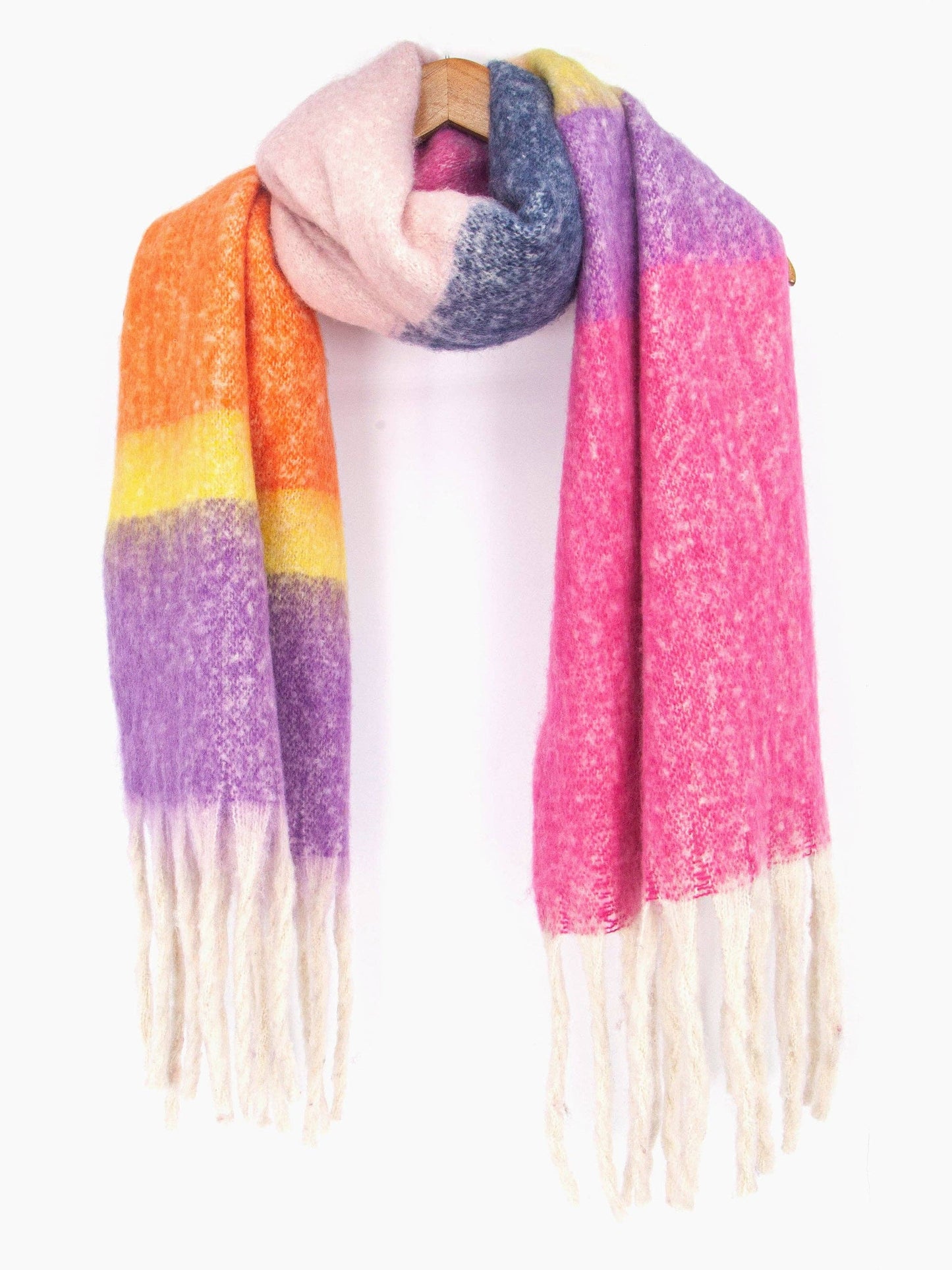 Sarta Accessories - Joey Heavyweight Scarf - Pink, Colour Block: One-size