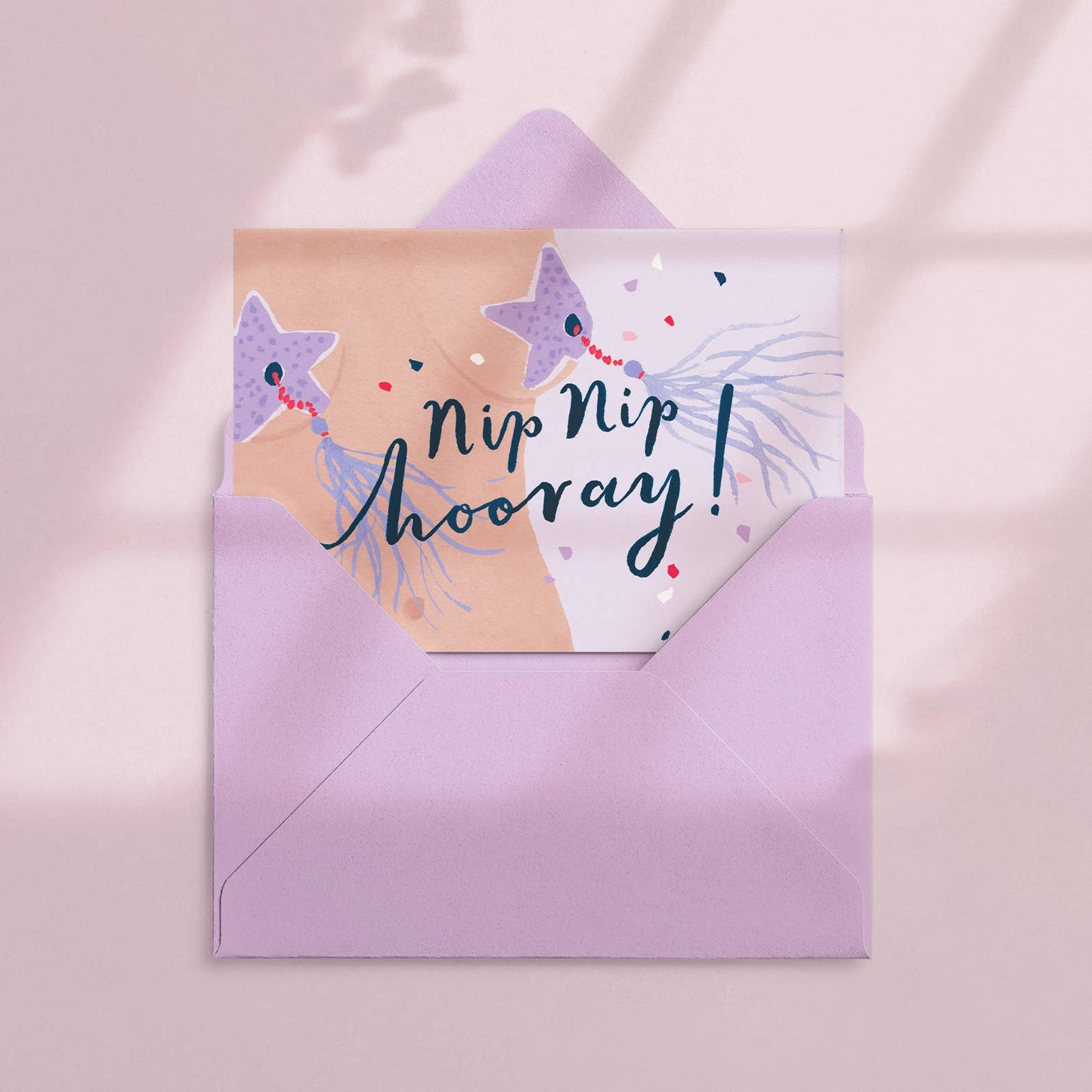 Sister Paper Co. - Nip Nip Hooray Card | Female Birthday Card | Congratulations VEC01