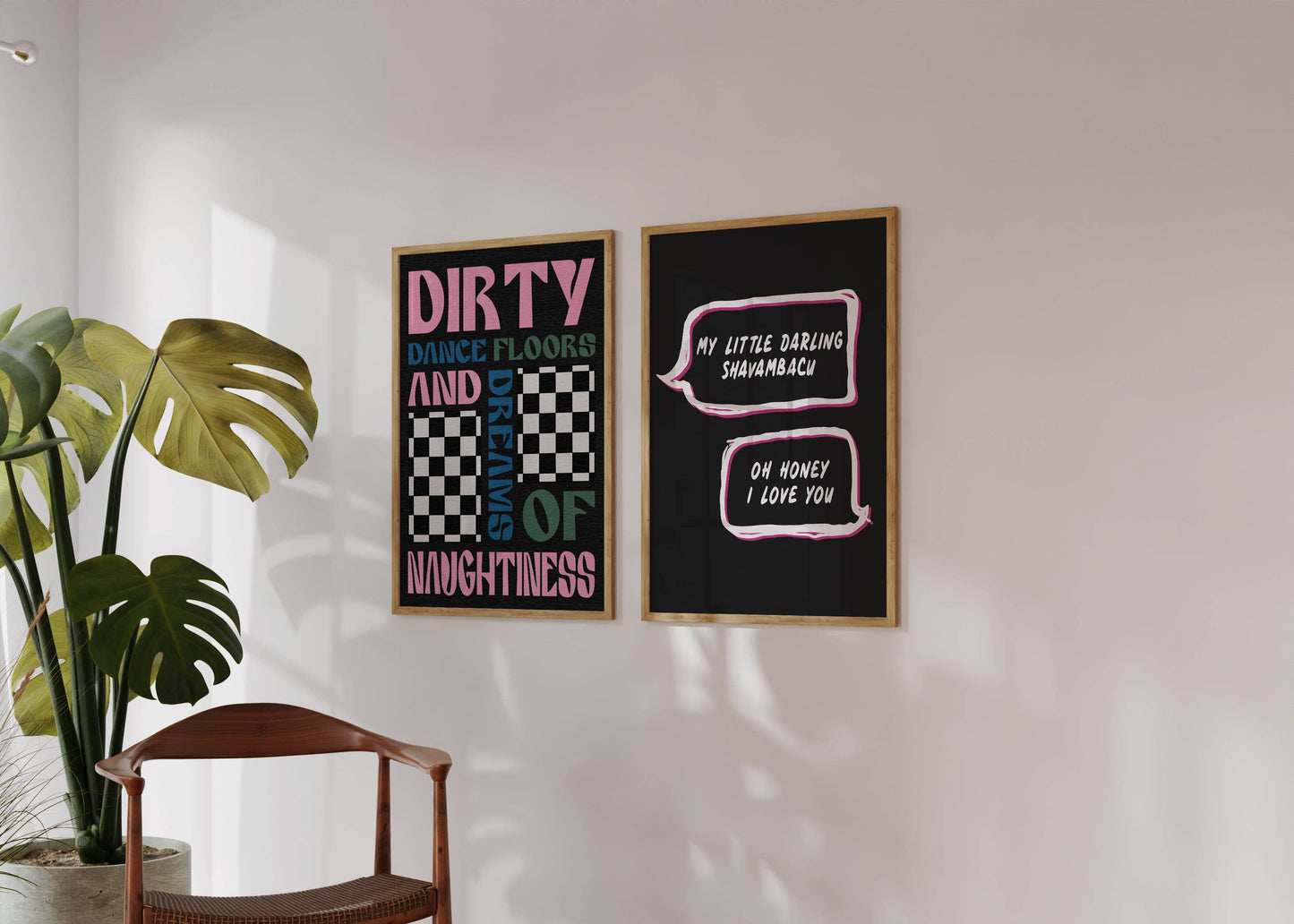 Twisted Rebel Designs - 'Dirty Dance Floors' Print: Black & Orange & Pink / A5