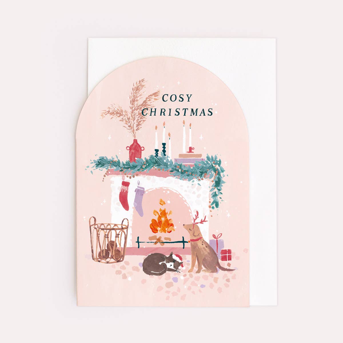 Sister Paper Co. - Cosy Fireplace Christmas Card | Holiday Card | Seasonal Card NVX05