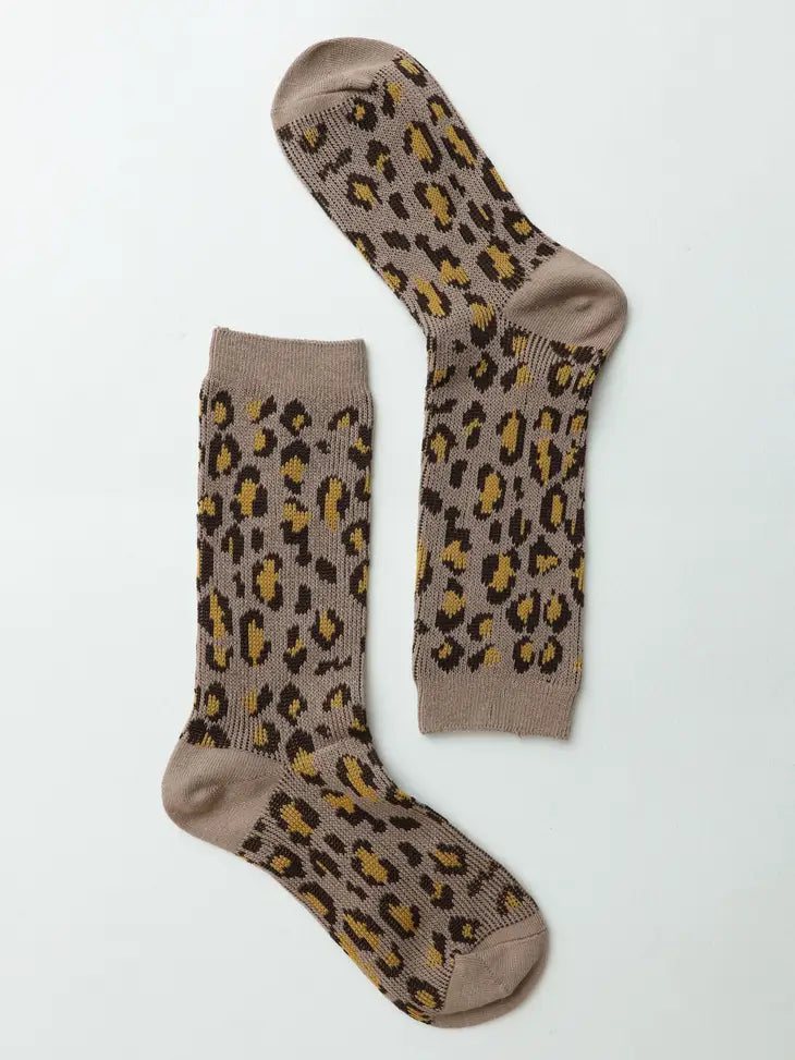 Leopard Knit Socks