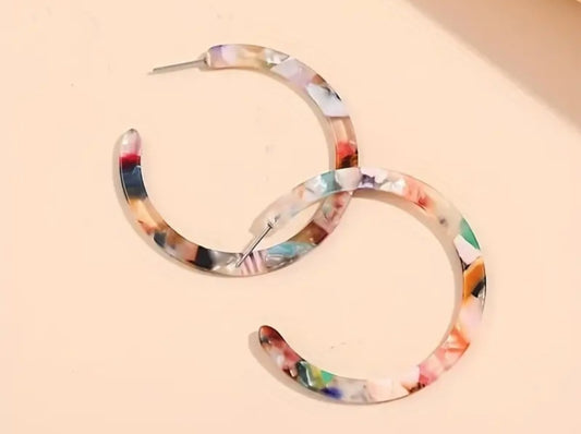 C Shape Hoop Earrings